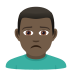 🙍🏿‍♂️ man frowning: dark skin tone display on JoyPixels